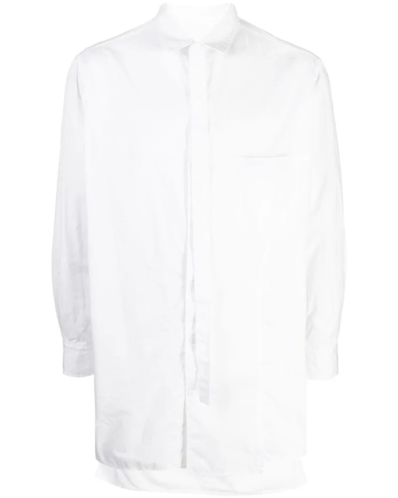Yohji Yamamoto Asymmetrisches Hemd - Weiß Weiß