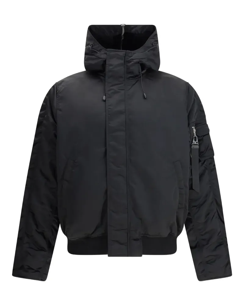 Alpha Industries hooded zip bomber jacket - Schwarz Schwarz