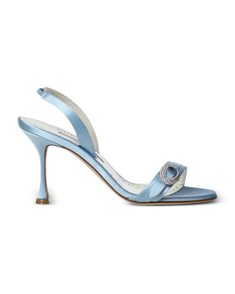 Manolo Blahnik Zutosan crystal-buckle slingback sandals - Blau Blau