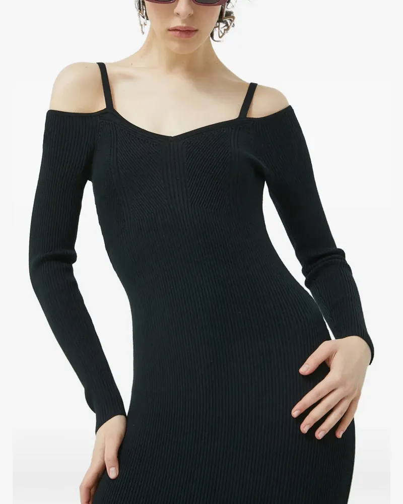 Abercrombie & Fitch off-shoulder V-neck midi dress - Schwarz Schwarz