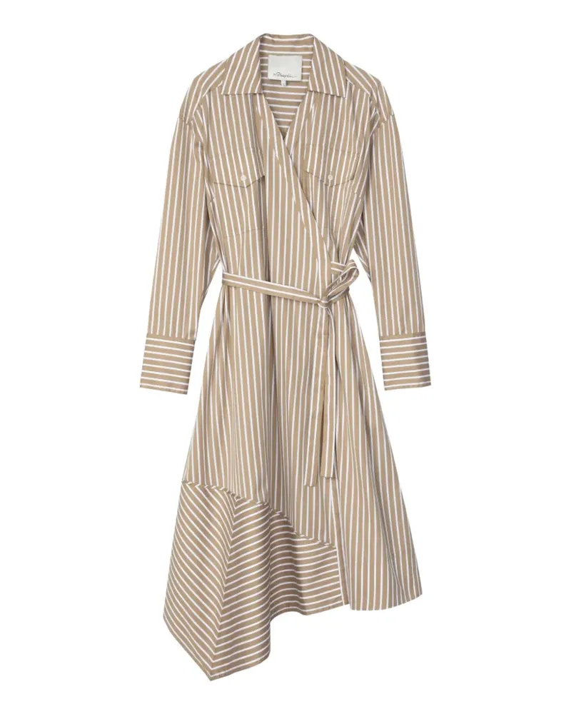 3.1 phillip lim Asymmetrisches Kleid mit Streifen - Nude Nude
