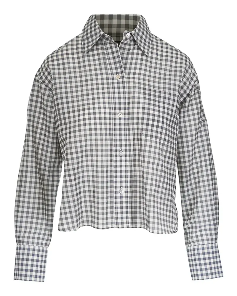 Vince gingham-check cropped shirt - Schwarz Schwarz