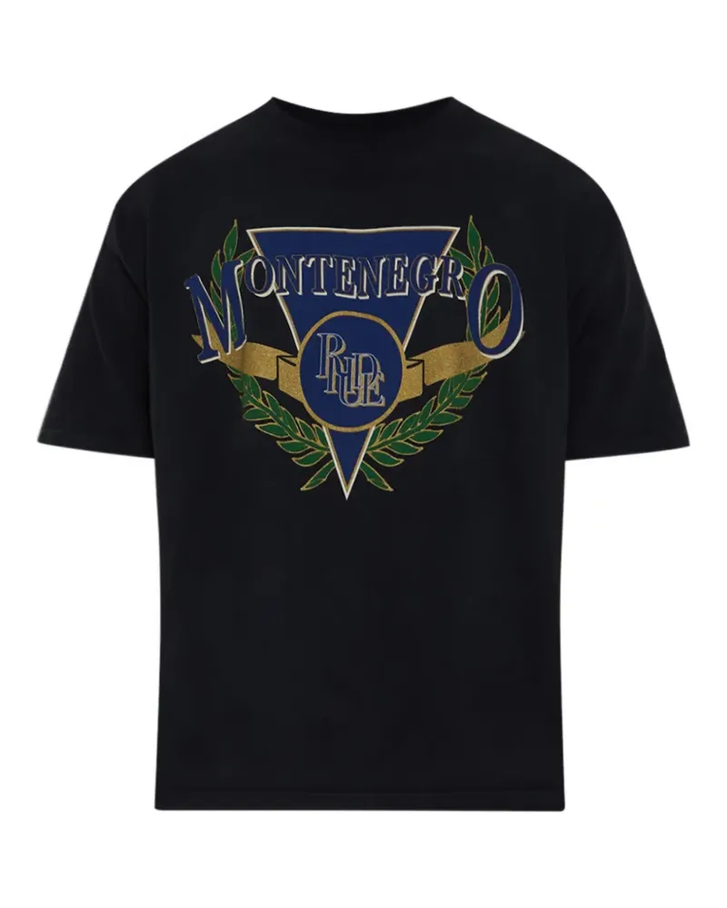 RHUDE T-Shirt mit Regatta-Print - Schwarz Schwarz