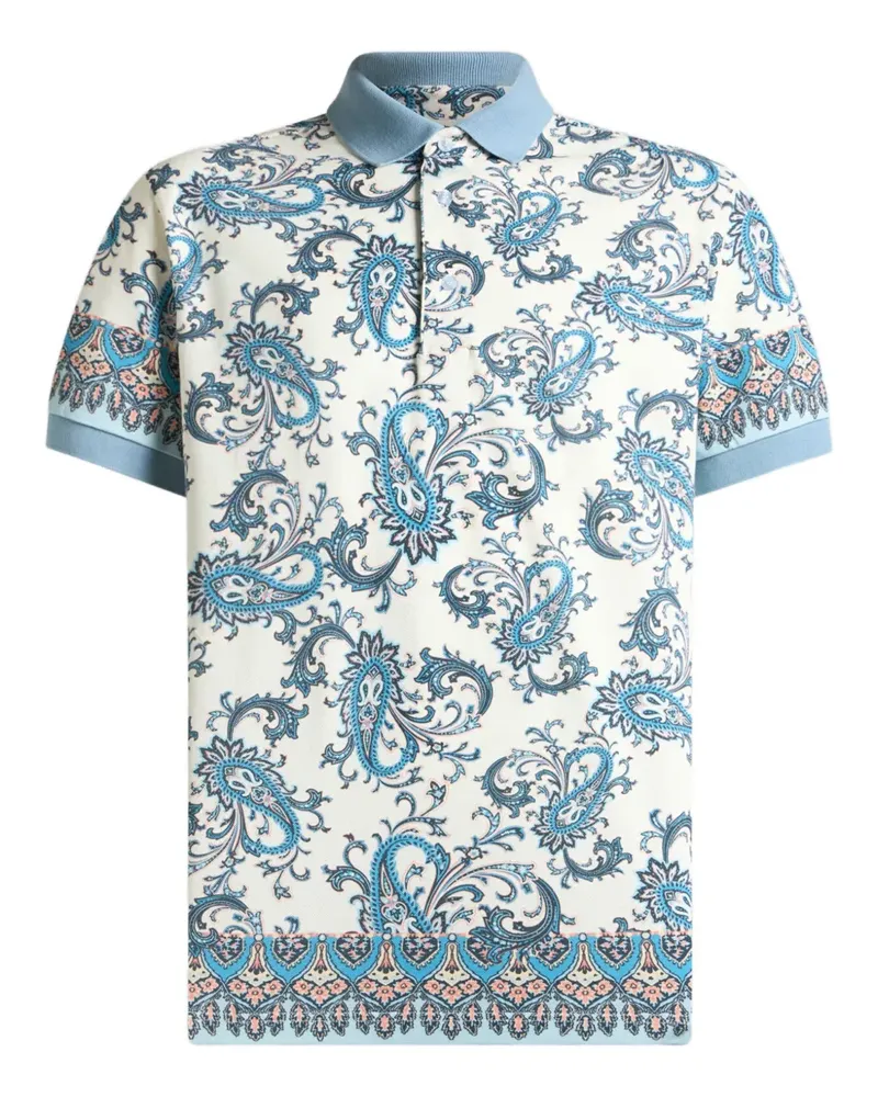 Etro placed-print cotton polo shirt - Nude Nude