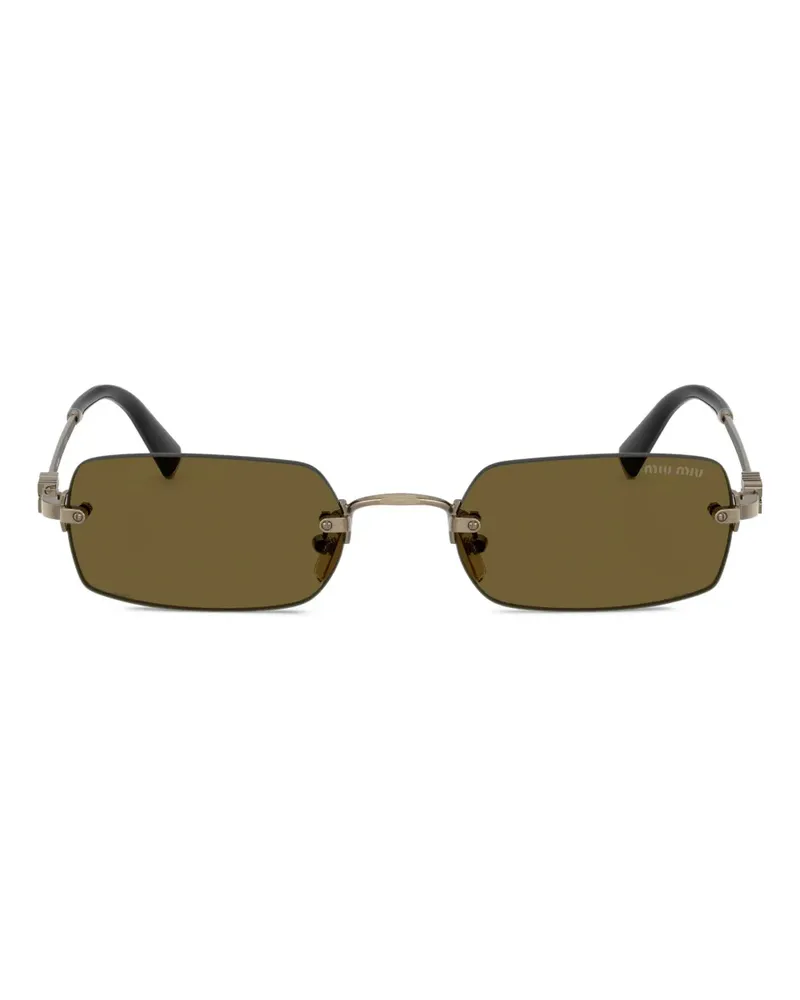 Miu Miu Sonnenbrille mit eckigem Gestell - Schwarz Schwarz