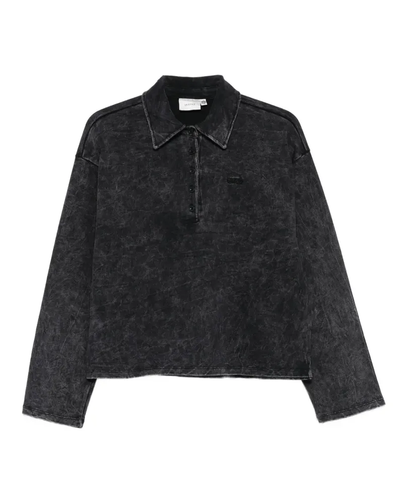Gestuz GZneia Poloshirt mit ausgewaschenem Effekt - Schwarz Schwarz