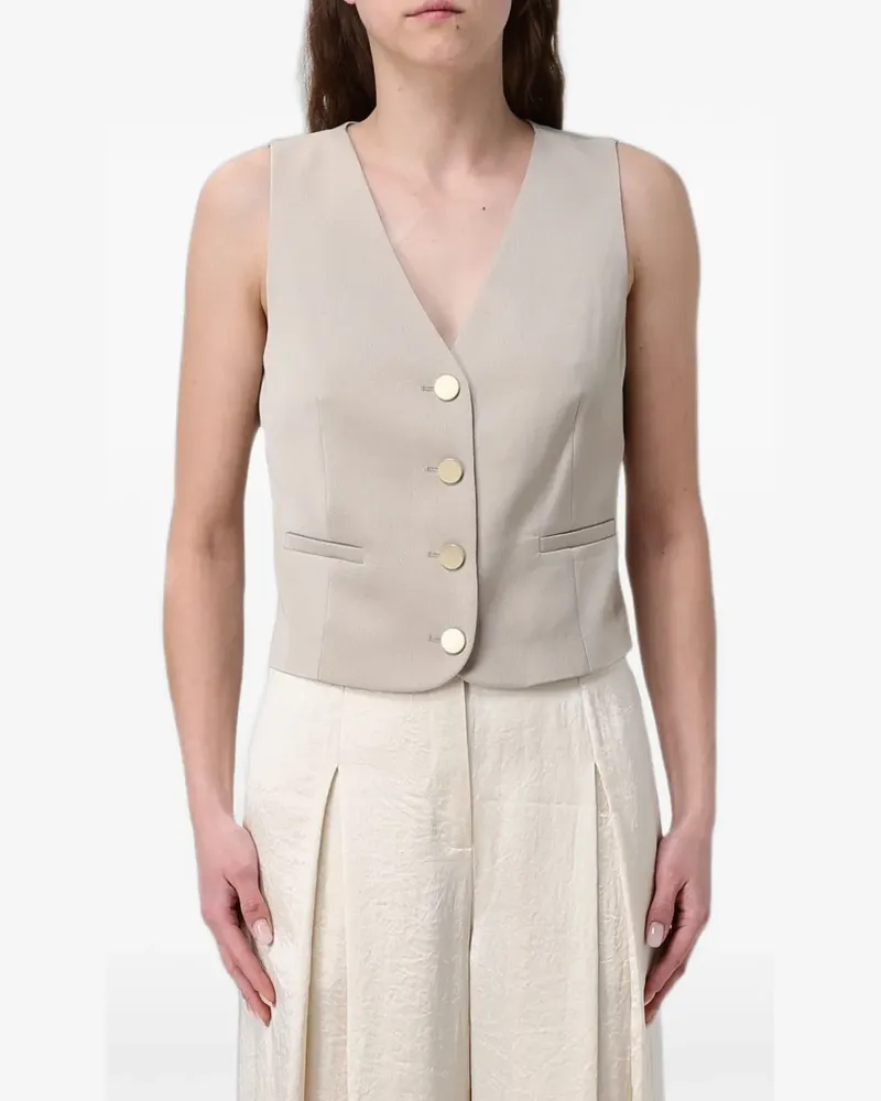 Armani Exchange chain-detail single-breasted waistcoat - Nude Nude