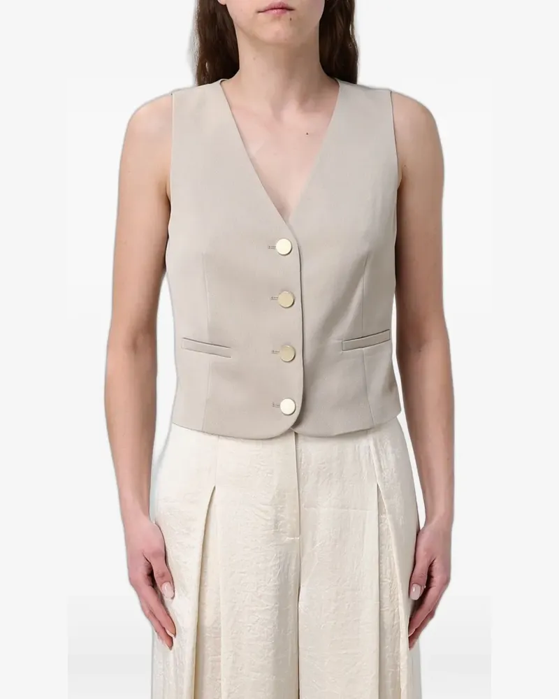 Armani Exchange chain-detail single-breasted waistcoat - Nude Nude