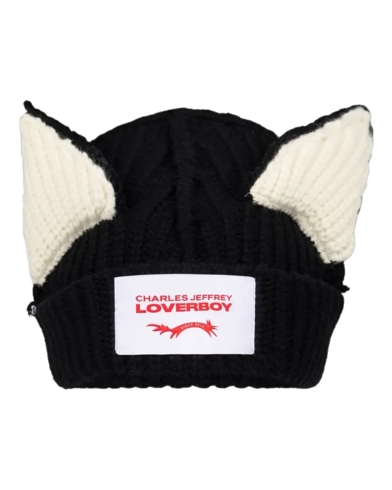 Charles Jeffrey Loverboy Beanie mit Ohren - Schwarz Schwarz
