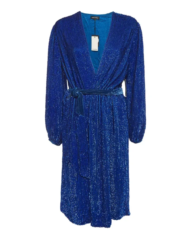 Retrofête Gabrielle sequin wrap midi dress - Blau Blau