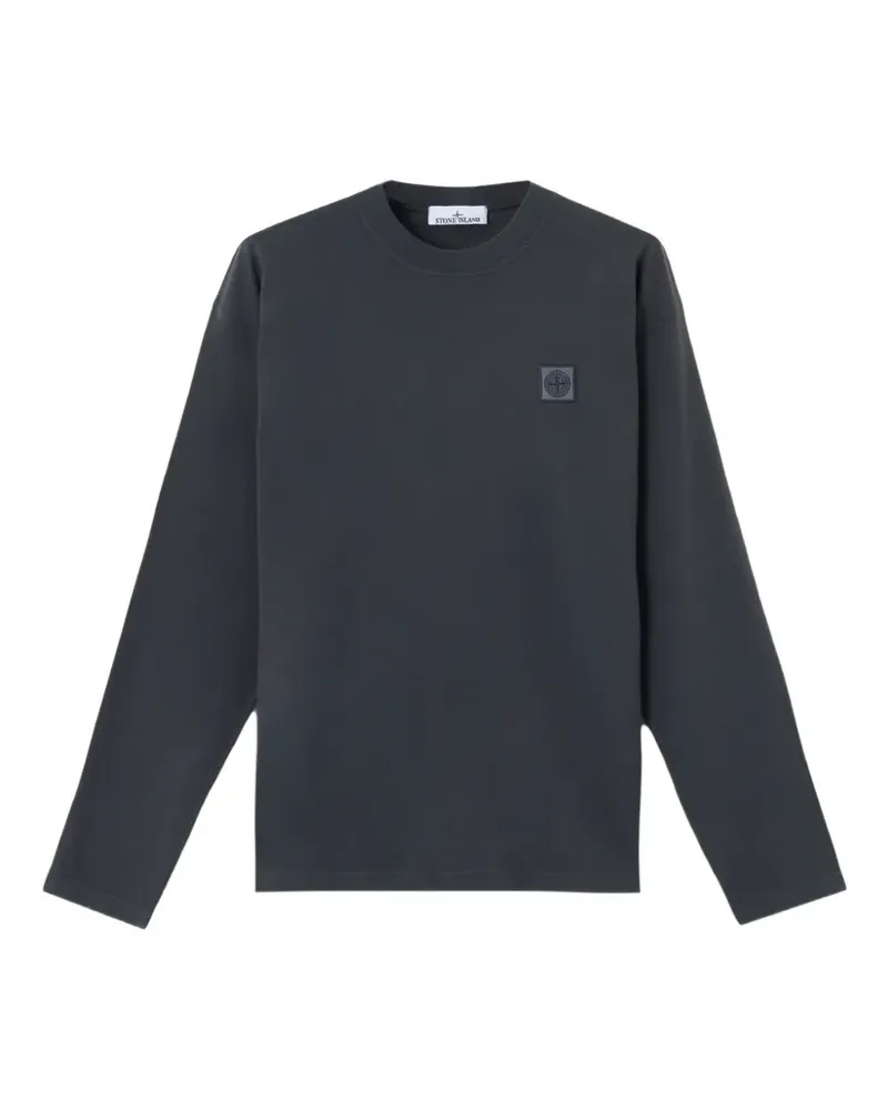Stone Island Langarmshirt mit Logo-Patch - Blau Blau