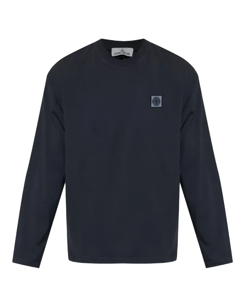 Stone Island logo-patch long-sleeve T-shirt - Blau Blau
