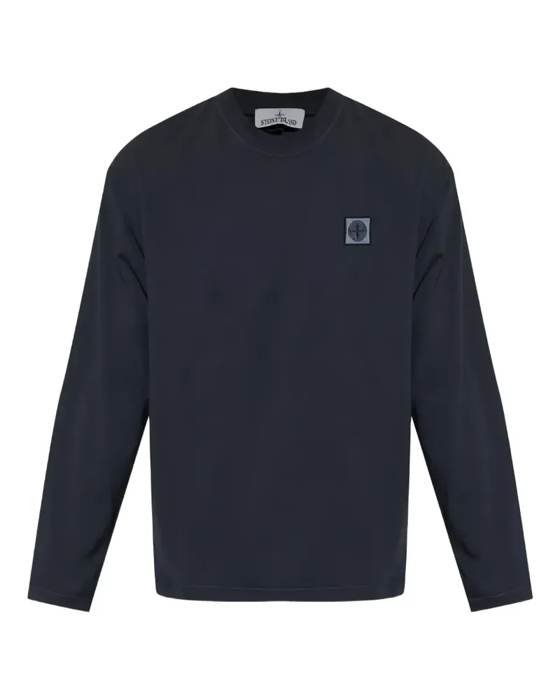 Stone Island Langarmshirt mit Logo-Patch - Blau Blau