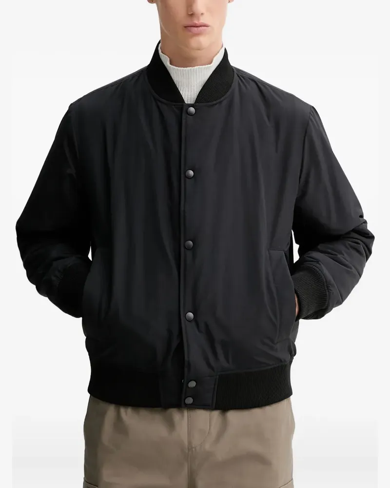HUGO BOSS ribbed-trim graphic-print jacket - Schwarz Schwarz