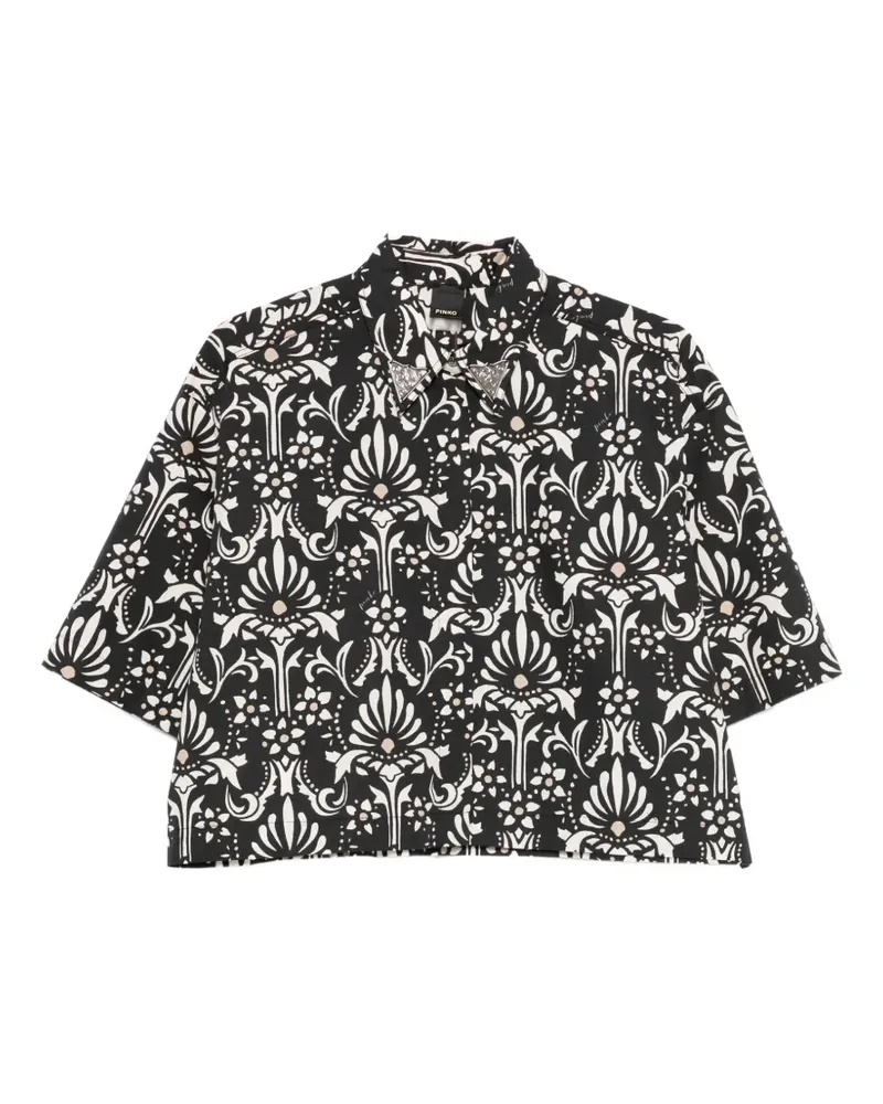 Pinko embellished floral shirt - Schwarz Schwarz