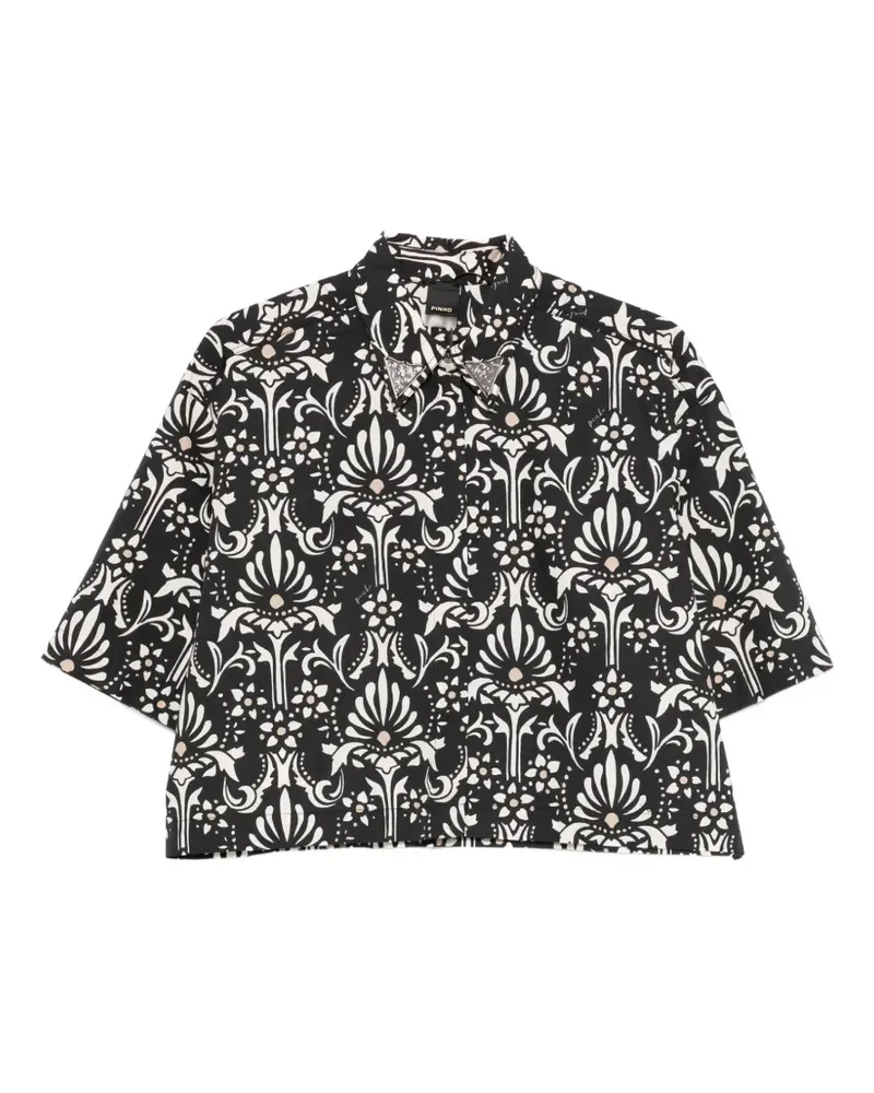 Pinko embellished floral shirt - Schwarz Schwarz
