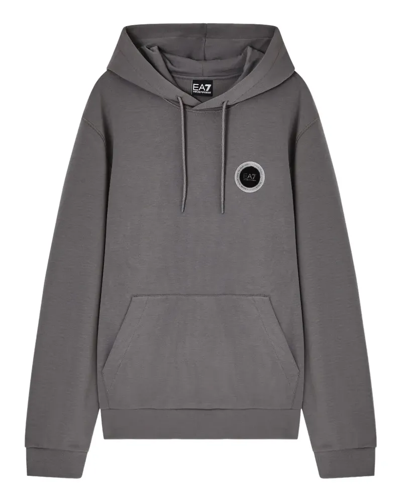 EA7 Hoodie mit Logo-Patch - Grau Grau