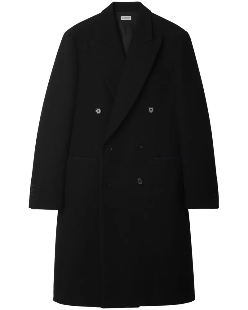 Burberry Doppelreihiger Mantel - Schwarz Schwarz