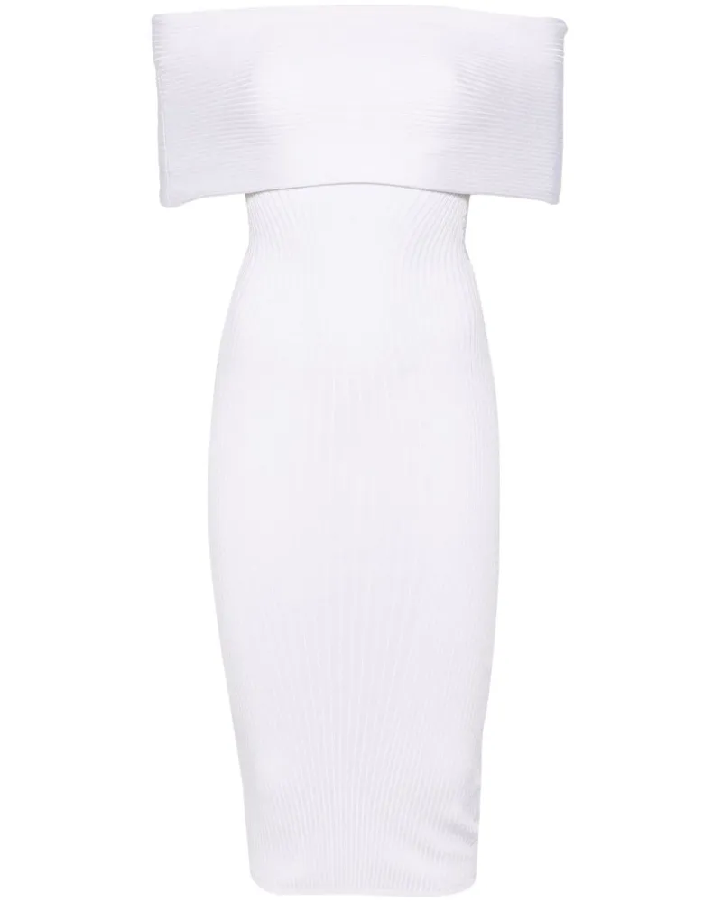 Thierry Mugler Schulterfreies Kleid - Weiß Weiß