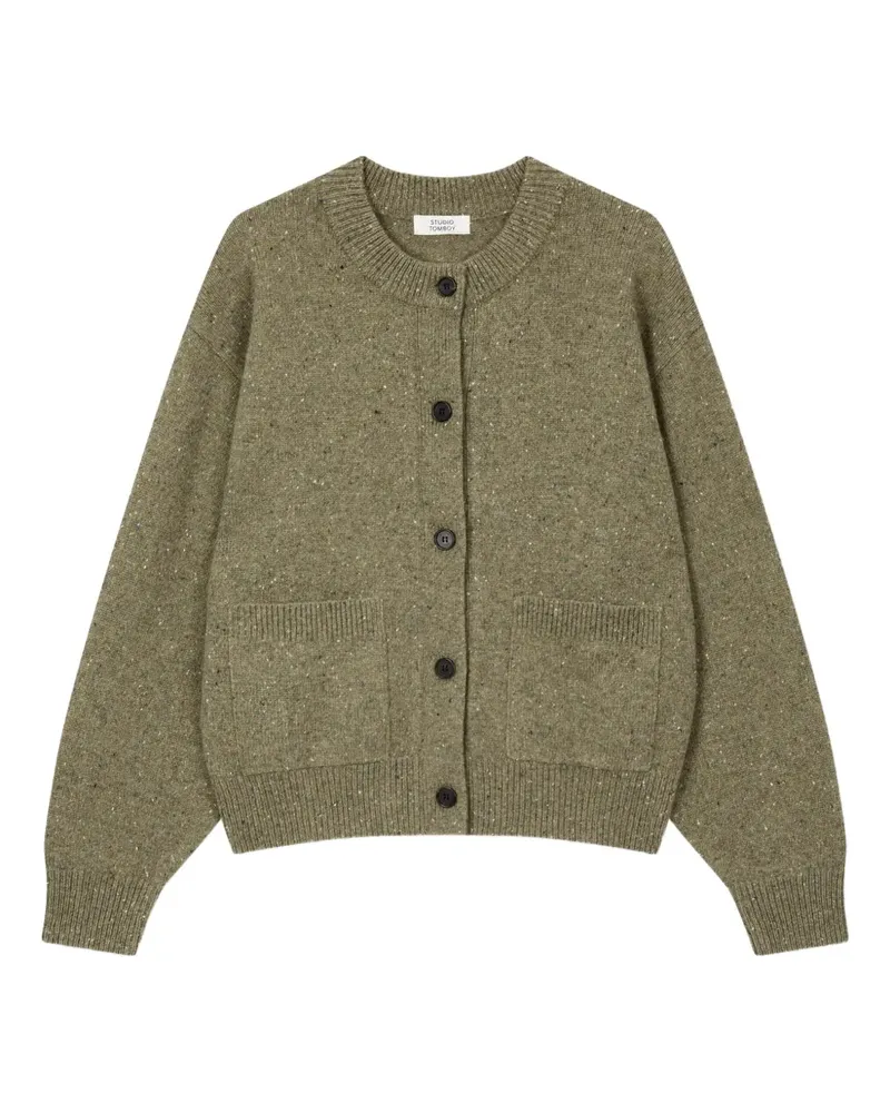 STUDIO TOMBOY Melierter Cardigan mit aufgesetzter Tasche - Grün Grün