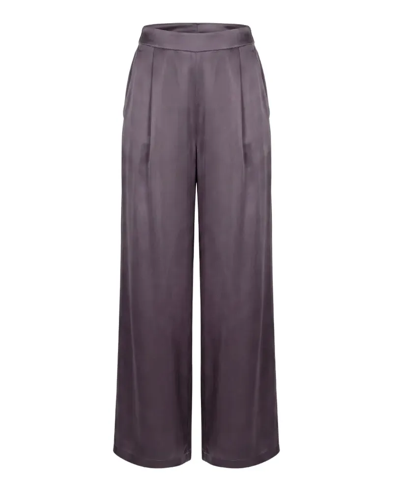 Avant Toi pleated satin palazzo pants - Grau Grau