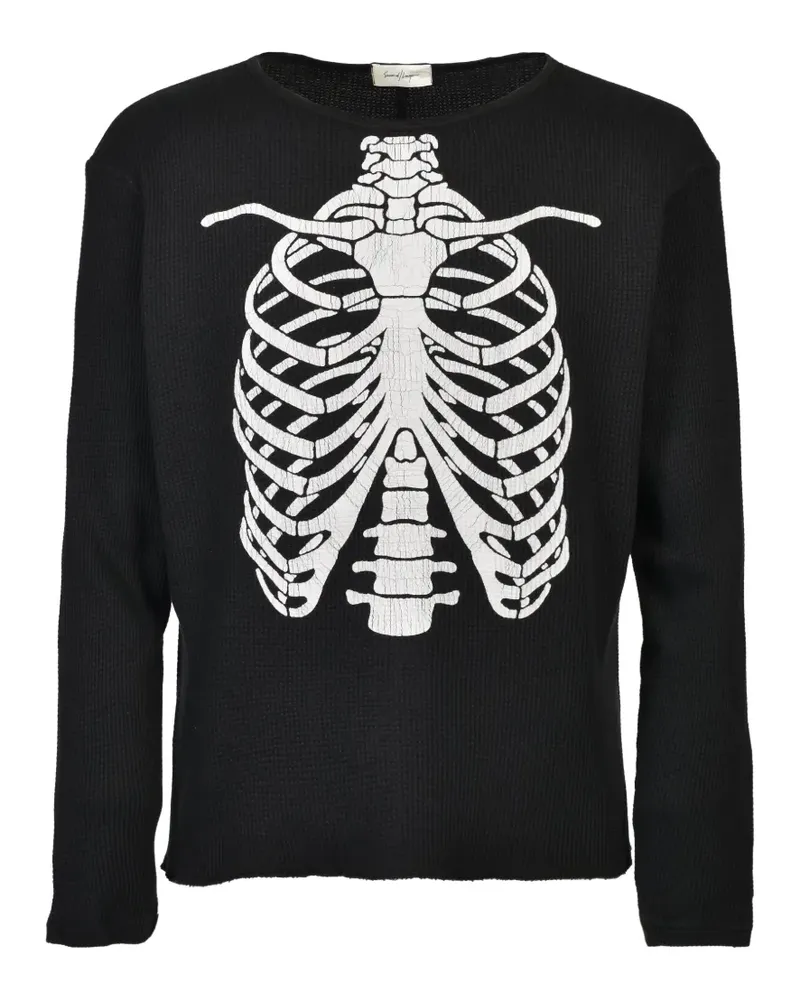 Second/Layer Zero Thermal T-Shirt mit Skelett-Print - Schwarz Schwarz