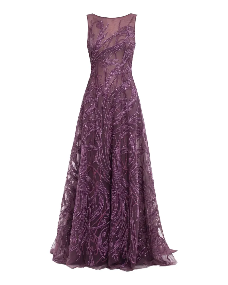 Saiid Kobeisy Besticktes Kleid mit Schleifendetail - Violett Violett
