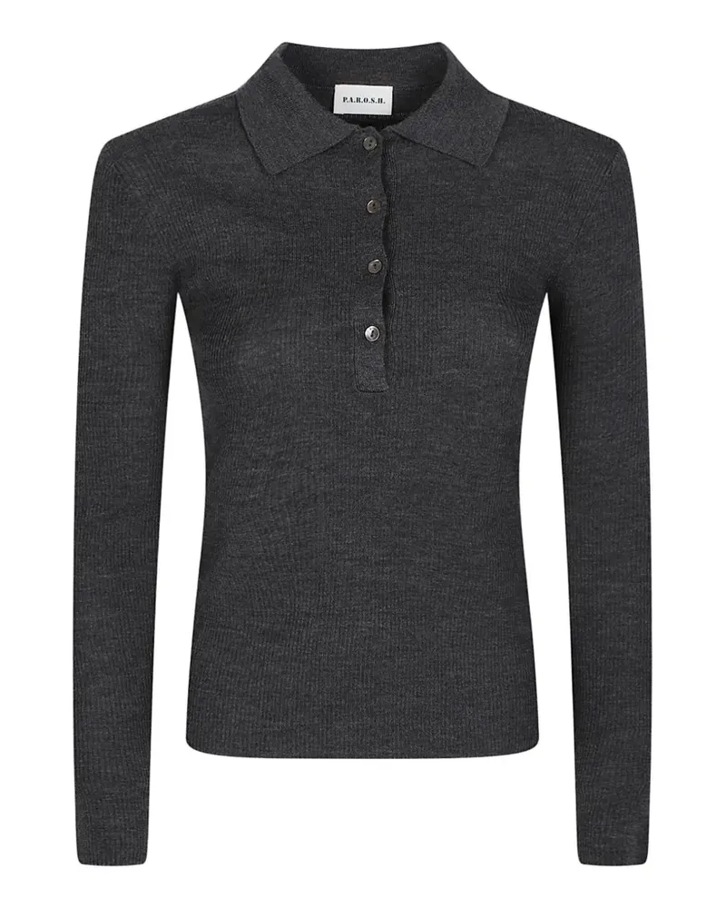 P.A.R.O.S.H. P.A.R.O H. ribbed-knit polo shirt - Grau Grau