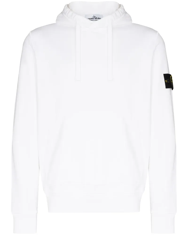 Stone Island Hoodie mit Logo-Patch - Weiß Weiß