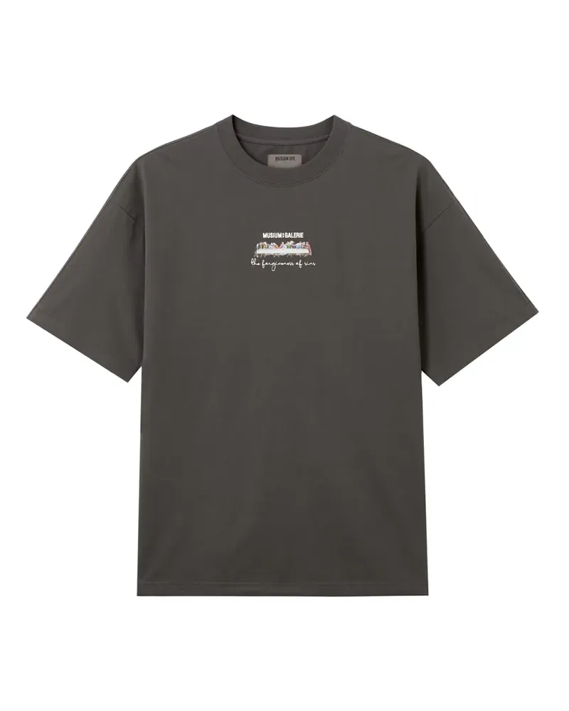 Musium Div. T-Shirt mit grafischem Print - Grau Grau