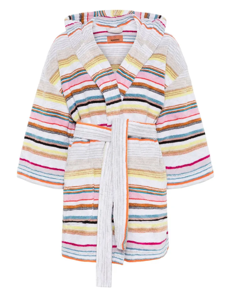 Missoni Home Gestreifter Bademantel - Weiß Weiß