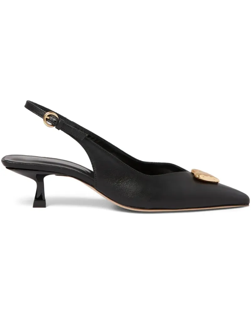Claudie Pierlot Slingback-Pumps mit Herzdetail - Schwarz Schwarz