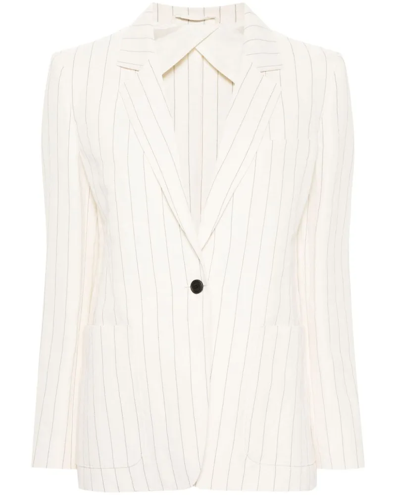 Max Mara Einreihiger Blazer mit Nadelstreifen - Nude Nude
