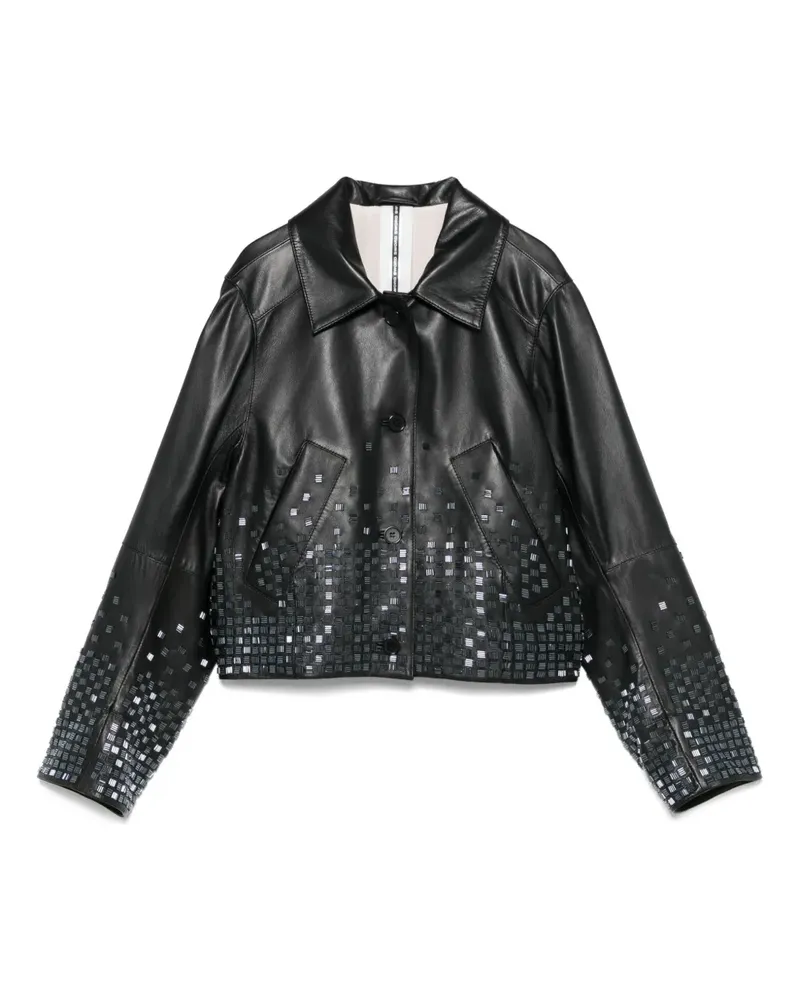 s.w.o.r.d 6.6.44 Klassische Lederjacke - Schwarz Schwarz