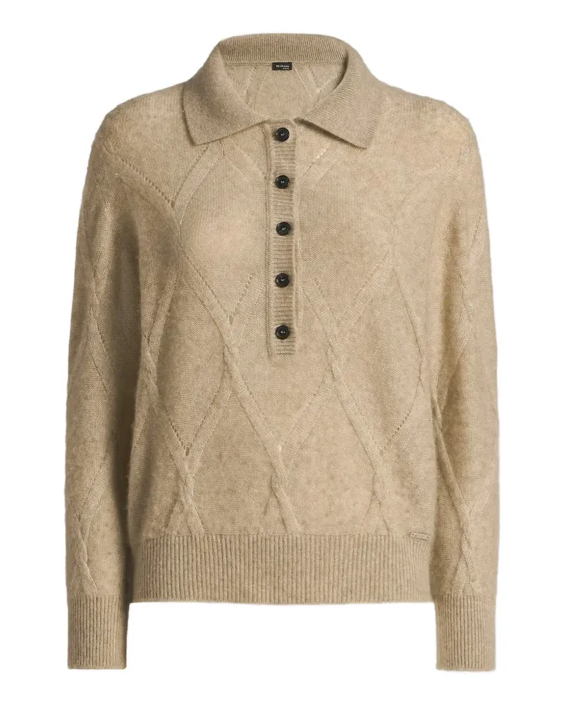 Kiton Poloshirt mit Rautenmuster - Nude Nude