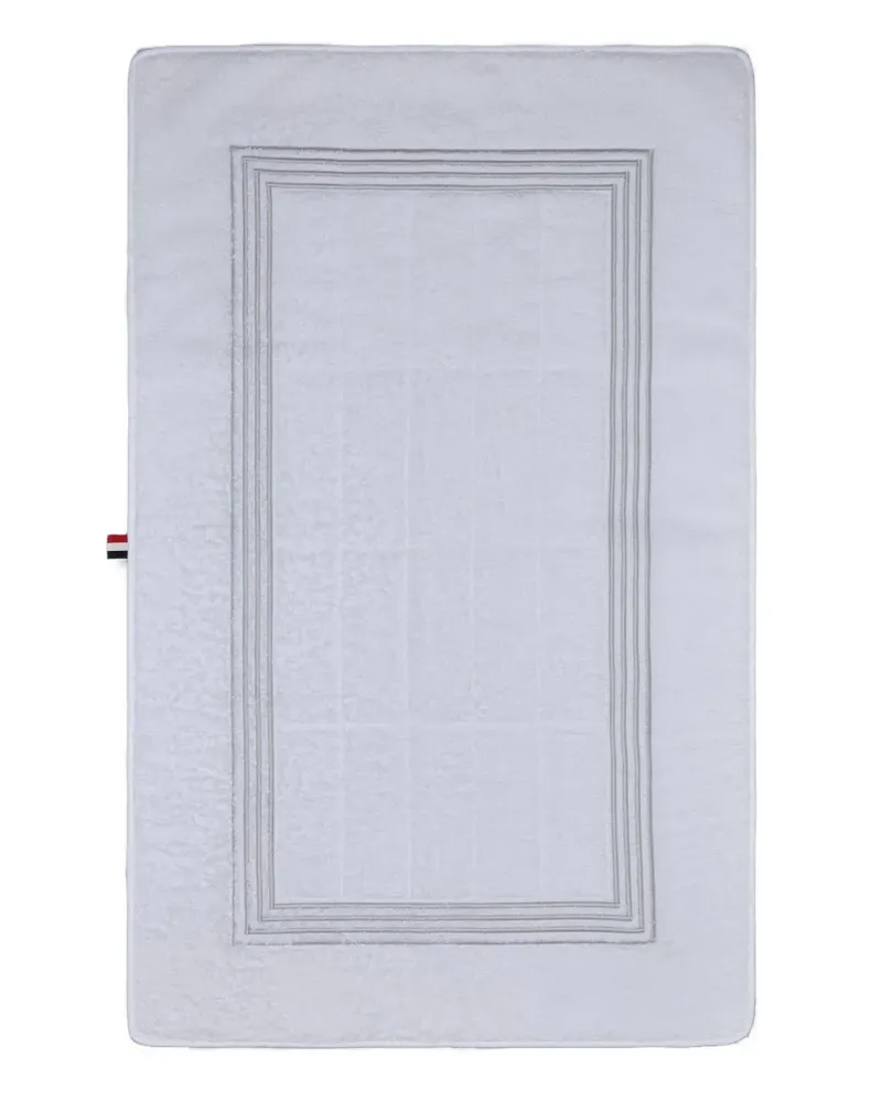 Thom Browne 4-Bar Badetuch (54cm x 87cm) - Weiß Weiß