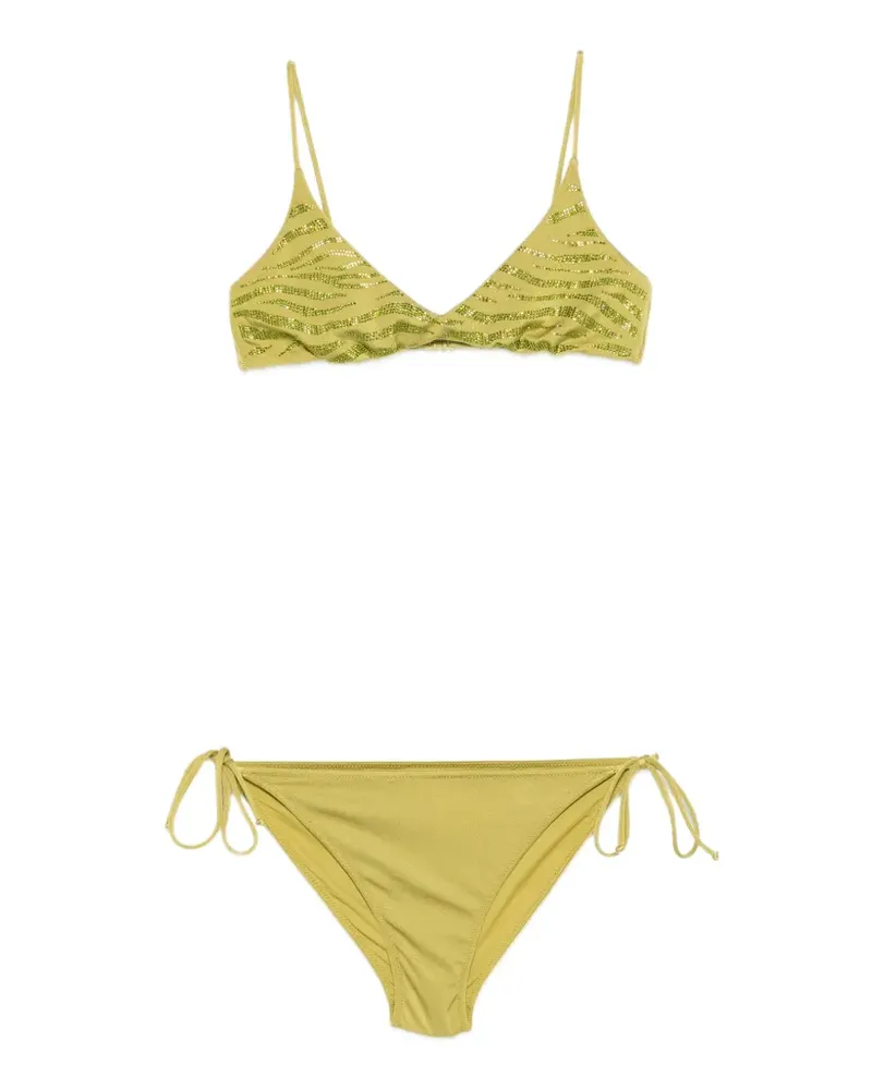 MC2 Saint Barth Paloma Bikini mit Zebra-Print - Grün Grün