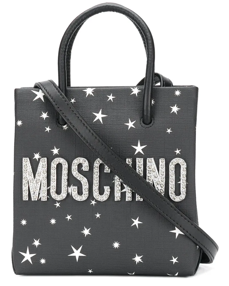 Moschino Mini-Tasche mit Teddy-Print - Schwarz Schwarz