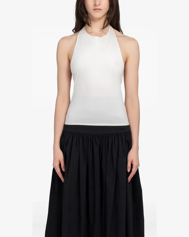 AMOMENTO halterneck jersey top - Weiß Weiß