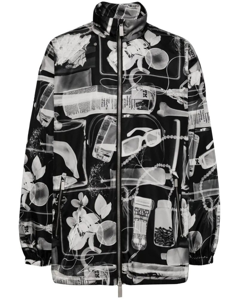 OFF-WHITE Windbreaker mit Röntgenbild-Print Schwarz