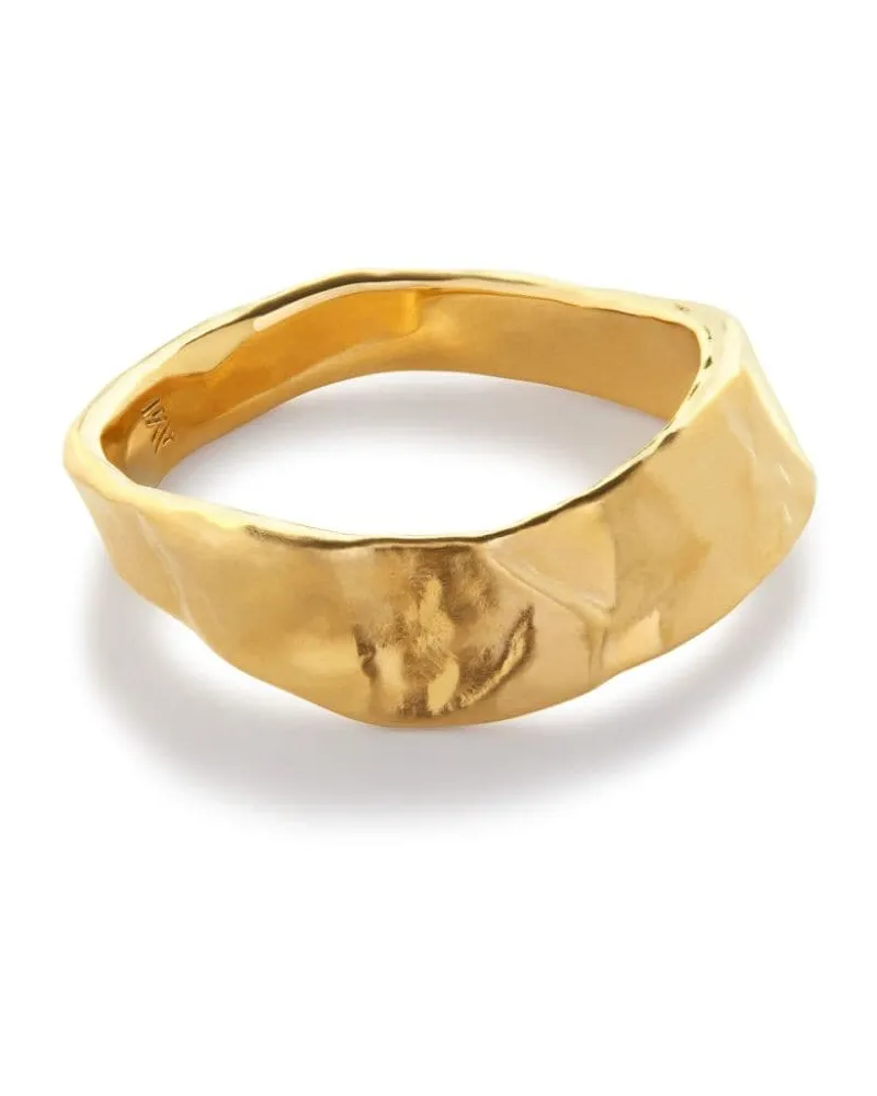 Monica Vinader Gehämmerter Capri Ring Gold