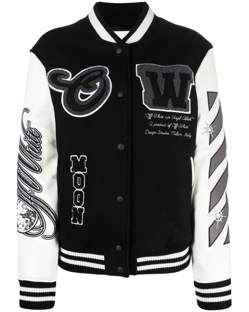 OFF-WHITE Bomberjacke mit Logo-Patch Schwarz