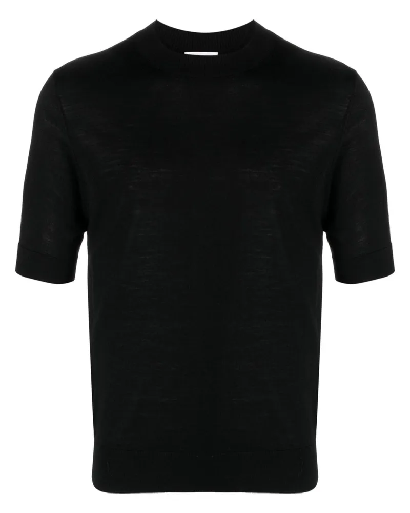Ballantyne Fein gestricktes T-Shirt - Schwarz Schwarz