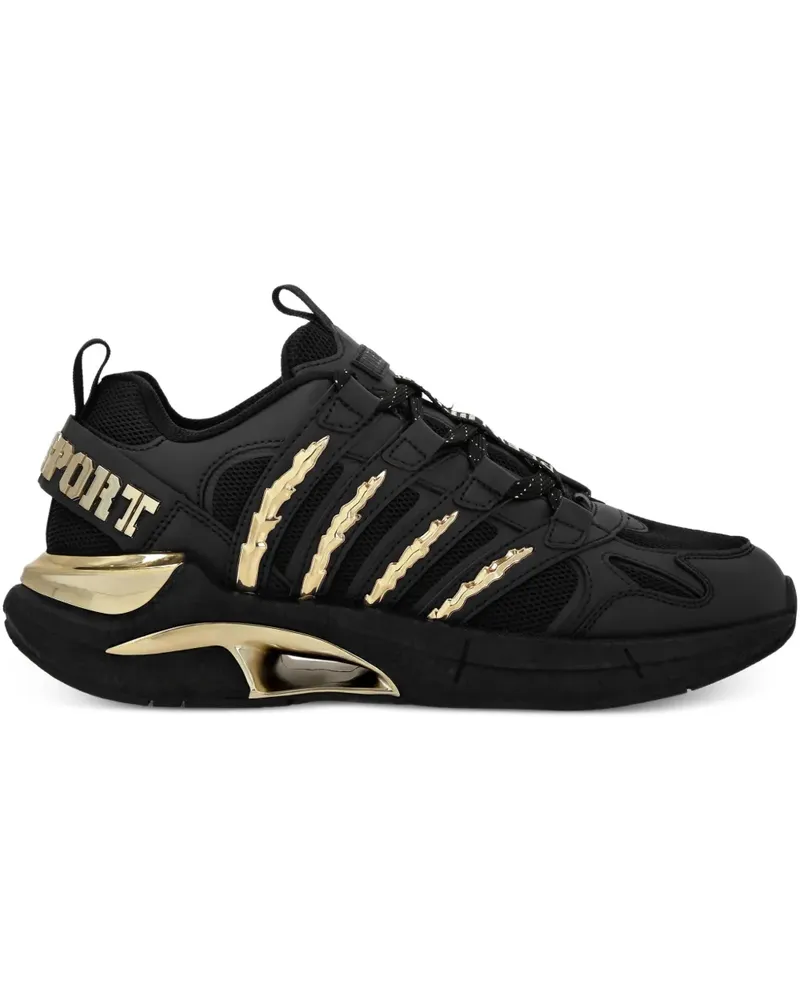 Philipp Plein Mesh-Sneakers mit goldfarbenem Detail - Schwarz Schwarz