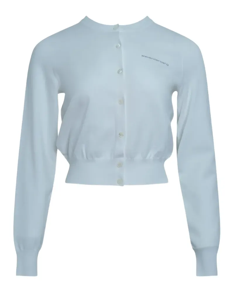 Alexander Wang crystal logo cardigan - Weiß Weiß