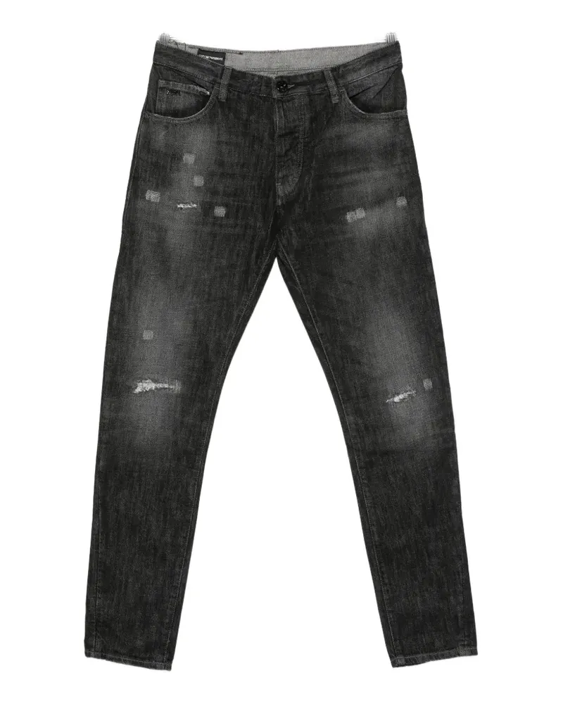 Emporio Armani distressed-effect jeans - Schwarz Schwarz