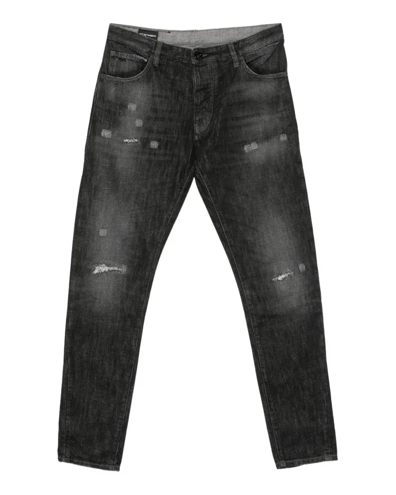 Emporio Armani distressed-effect jeans - Schwarz Schwarz