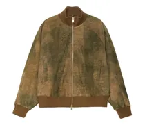 Wildlederjacke mit Reißverschluss - Grün