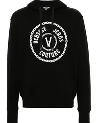 Versace Jeans Hoodie mit vorstehendem Logo Schwarz