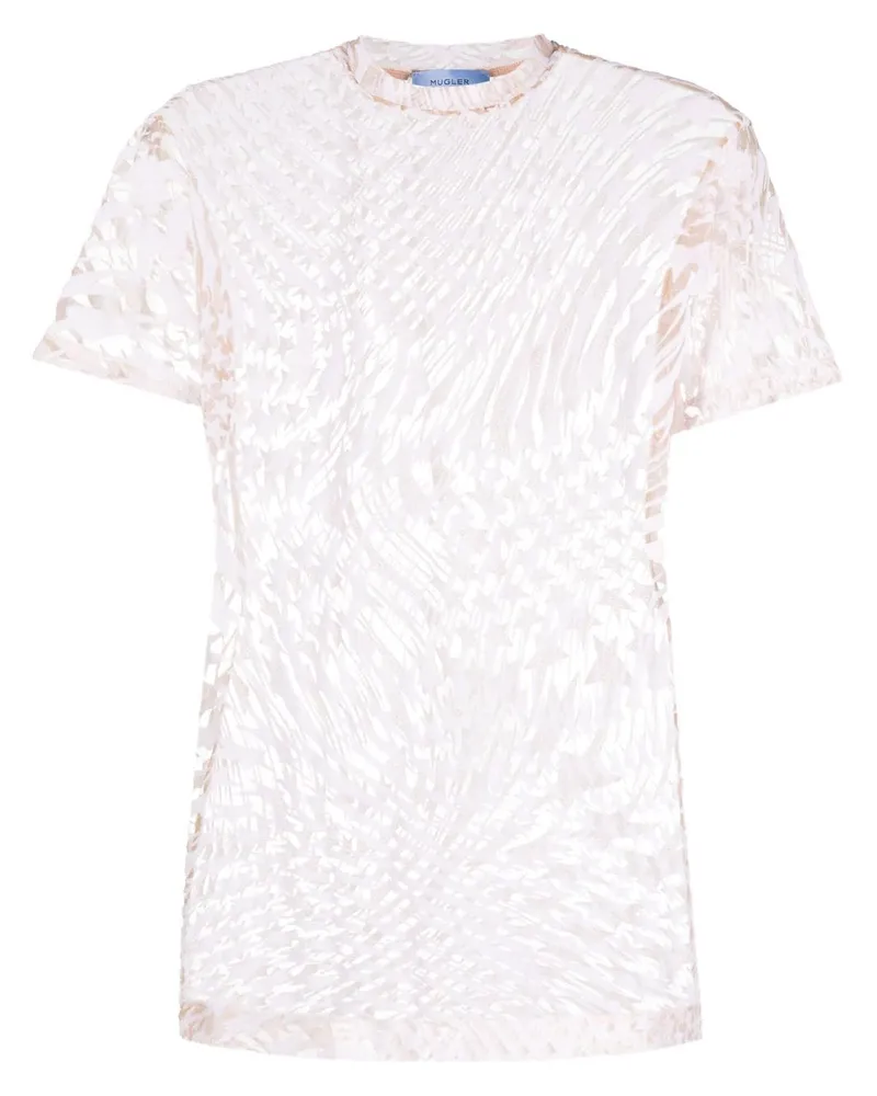 Thierry Mugler T-Shirt mit Stern-Print Nude